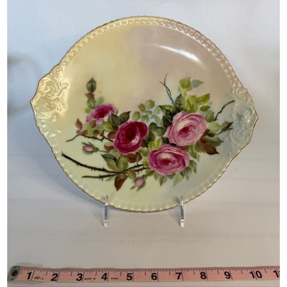 Antique T&V (Tressemann & Vogt) Limoges Hand Painted Roses Platter